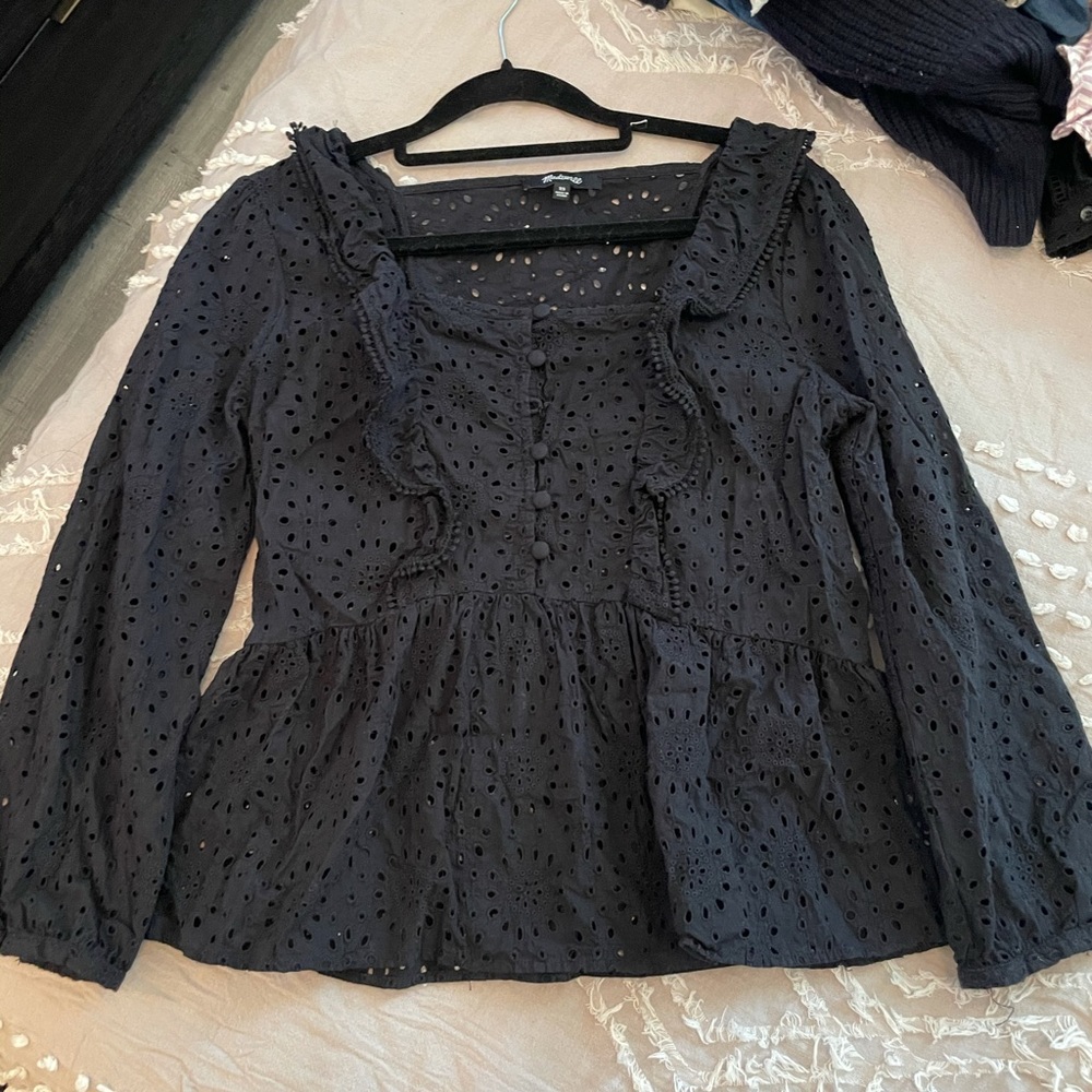 Madewell - Black Square Neck Top - XS